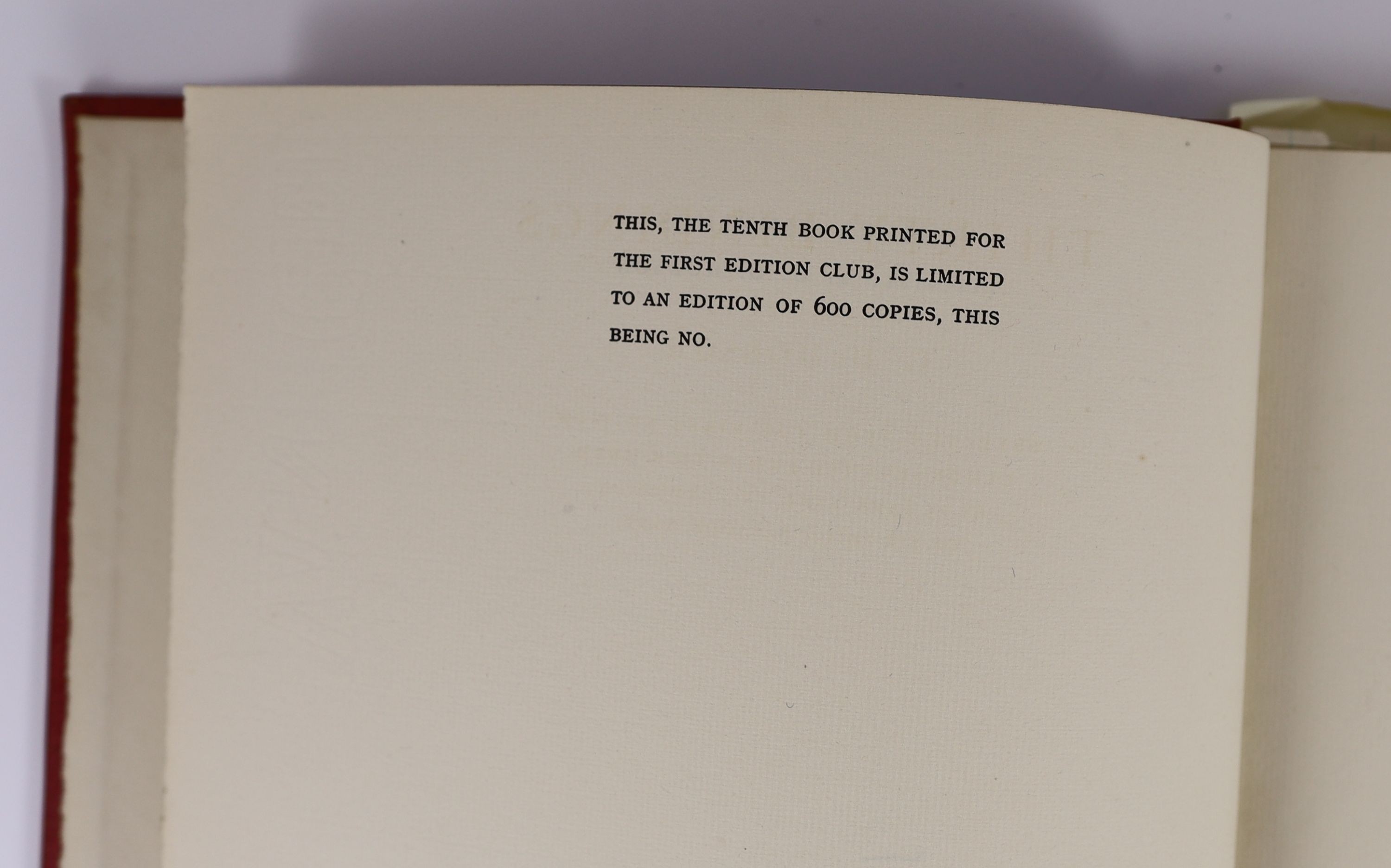 Hobson, Geoffrey D. - Thirty Bindings, one of 600, illustrated with 30 plates, 4to, original cloth, The First Editions Club, London, 1926